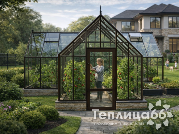 Теплица botanik T Style 45 Standard с тамбуром Standard под стекло, ширина 2,8 м. (калькулятор)